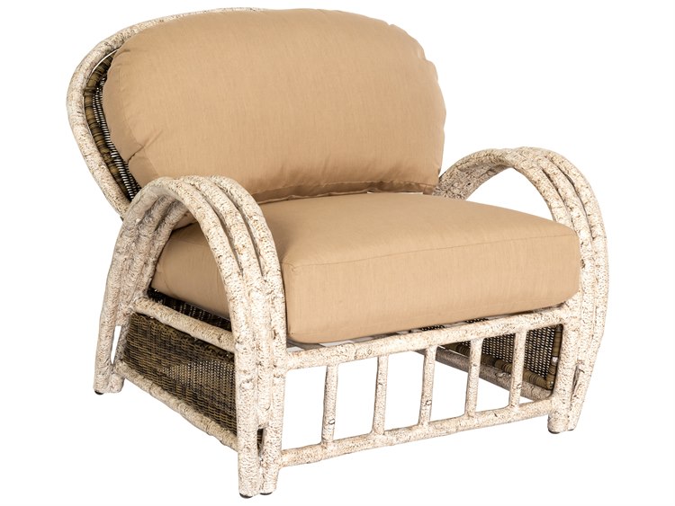 Woodard Whitecraft River Run Wicker Antique Palm Lounge Chair