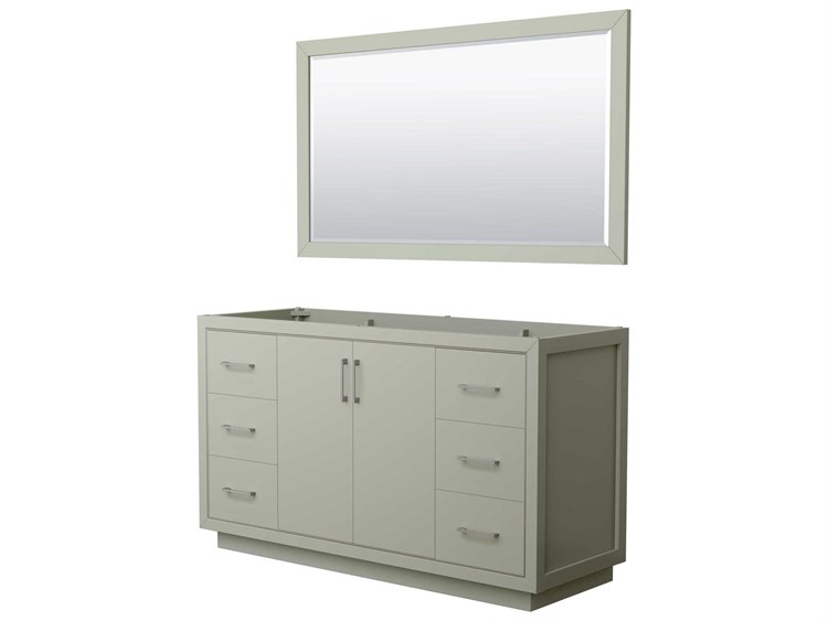 Photos - Washbasin cabinet Wyndham Collection Icon 59" Light Green Vanity with 58" Mirror WCF111160SLGCXSXXM58 
