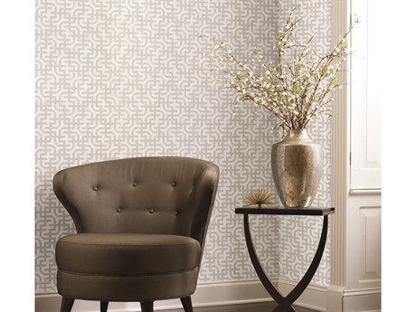 York Wallcoverings Ronald Redding Traveler White Dynastic Lattice Wallpaper