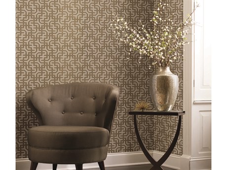 York Wallcoverings Ronald Redding Traveler Gold Dynastic Lattice Wallpaper