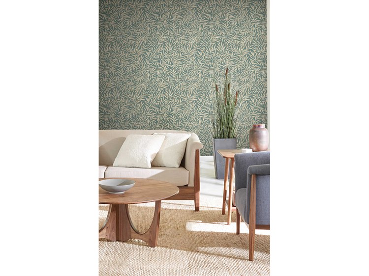 York Wallcoverings Ronald Redding Arts and Crafts Teal Rowan Wallpaper ...