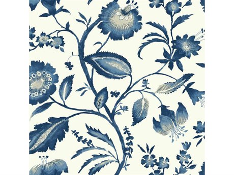 York Wallcoverings Best Sellers White & Beige Watercolor Jacobean Wallpaper