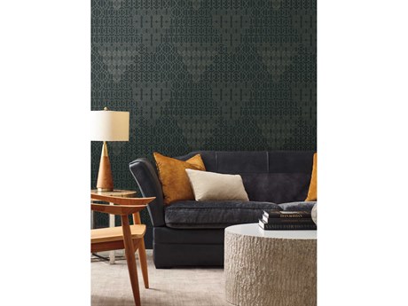 York Wallcoverings Antonina Vella Boho Luxe Blue Modern Chandelier Wallpaper