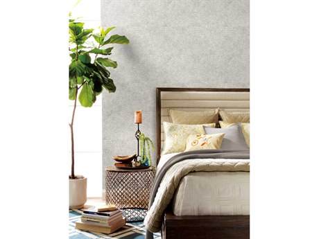 York Wallcoverings Antonina Vella Boho Luxe Grey Floret Wallpaper