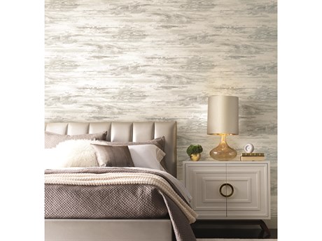 York Wallcoverings Black & White Resource Library Pearl Pearl Birch Bark Texture Wallpaper