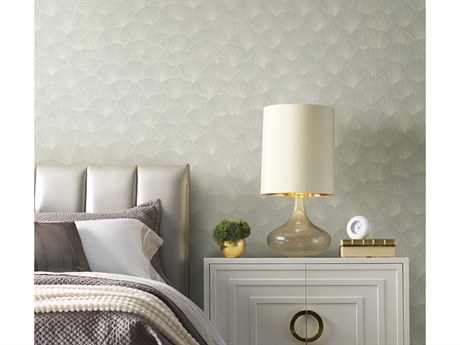 York Wallcoverings Candice Olson Modern Artisan II Grey Luminous Gingko Wallpaper