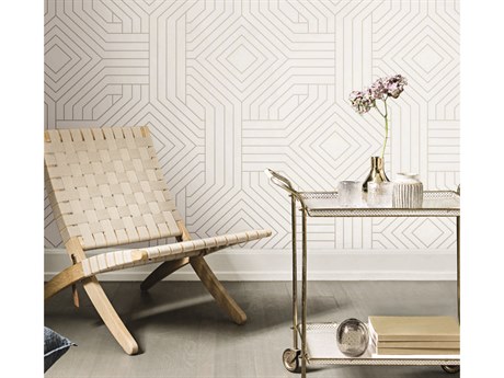 York Wallcoverings Candice Olson Modern Artisan II White Diverging Diamonds Wallpaper