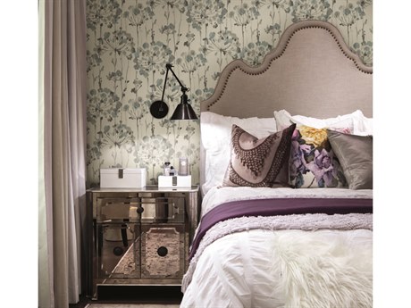 York Wallcoverings Candice Olson Modern Artisan II Blue Grey Flourish Wallpaper