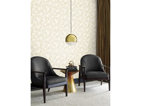 York Wallcoverings Antonina Vella Dazzling Dimensions Volume II Gold Gingko Toss Wallpaper