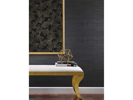 York Wallcoverings Antonina Vella Dazzling Dimensions Volume II Black Gingko Toss Wallpaper