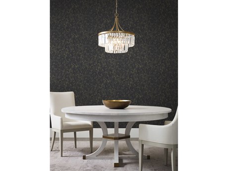 York Wallcoverings Antonina Vella Dazzling Dimensions Volume II Black Gold Luminous Branches Wallpaper