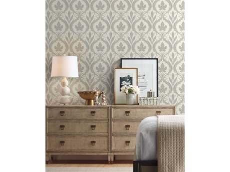 York Wallcoverings Damask Resource Library Grey Beige Adirondack Damask Wallpaper