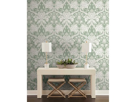 York Wallcoverings Damask Resource Library Green French Artichoke Dam Wallpaper