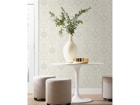 York Wallcoverings Damask Resource Library Grey Gatsby Damask Wallpaper