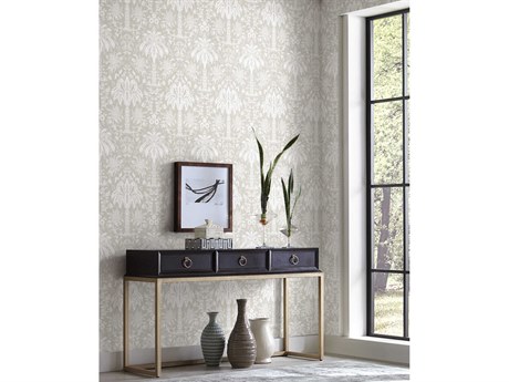 York Wallcoverings Damask Resource Library Beige Palmetto Palm Damask Wallpaper