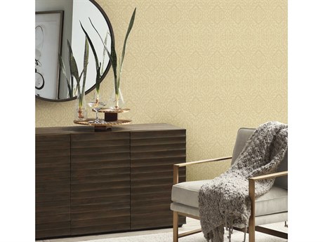 York Wallcoverings Damask Resource Library Gold Cathedral Damask Wallpaper