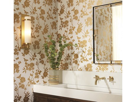 York Wallcoverings Candice Olson After 8 White Gold Flutter Vine Wallpaper