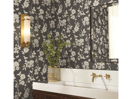 York Wallcoverings Candice Olson After 8 Grey Flutter Vine Wallpaper