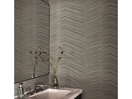 York Wallcoverings Candice Olson After 8 Charcoal Glistening Chevron Wallpaper