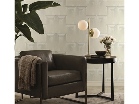 York Wallcoverings Candice Olson After 8 Dusty Blue Silver Vanishing Wallpaper