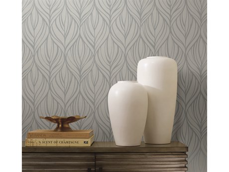 York Wallcoverings Candice Olson After 8 Blue Silver Palma Wallpaper