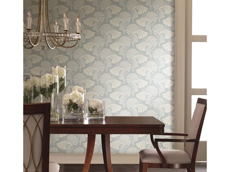 York Wallcoverings Candice Olson After 8 Light Blue Dancing Leaves Wallpaper