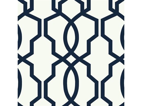 York Wallcoverings Best Sellers Navy White Hourglass Trellis Wallpaper