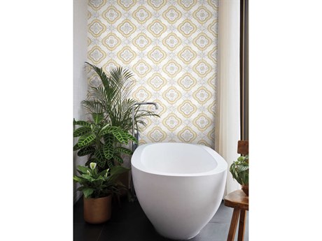 York Wallcoverings Greenhouse Ochre Garden Trellis Wallpaper