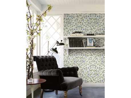 York Wallcoverings Greenhouse Jasmine Cornflower Wallpaper