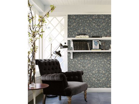 York Wallcoverings Greenhouse Charcoal Jasmine Wallpaper