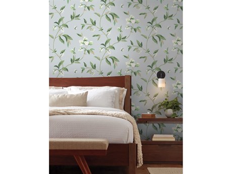 York Wallcoverings Greenhouse Blue Green Springtime Wallpaper