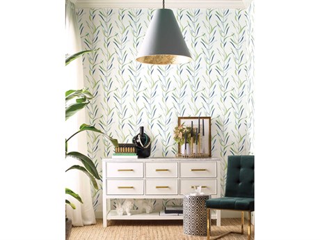 York Wallcoverings Greenhouse Peacock Chloe Vine Wallpaper