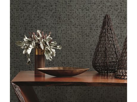 York Wallcoverings Ronald Redding Traveler Dark Green Leather Lux Wallpaper