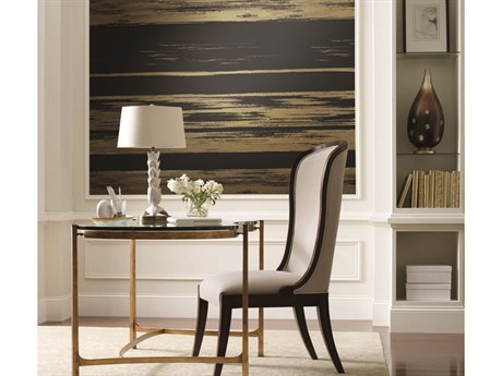 York Wallcoverings Ronald Redding 24 Karat Black Gold Horizontal Dry Brush Wallpaper