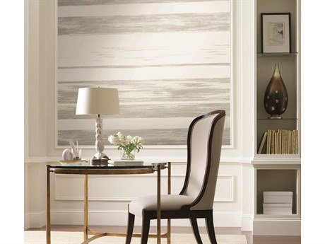 York Wallcoverings Ronald Redding 24 Karat White Grey Horizontal Dry Brush Wallpaper