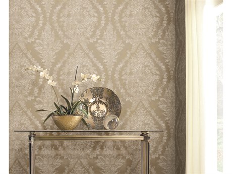 York Wallcoverings Ronald Redding 24 Karat Bronze Charleston Damask Wallpaper