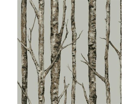 York Wallcoverings Best Sellers Silver Grey Taupe The Birches Wallpaper