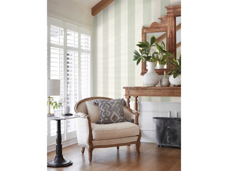 York Wallcoverings Magnolia Home Artful Prints & Patterns Green Thread Stripe Wallpaper