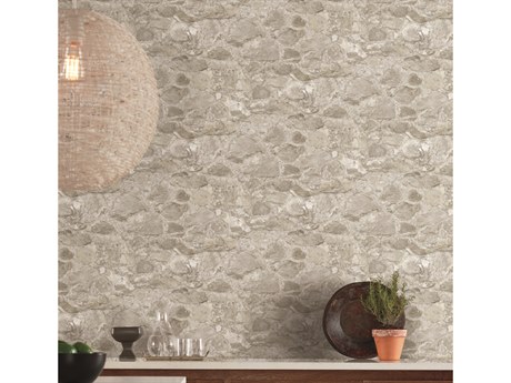 York Wallcoverings Mediterranean Taupe Field Stone Wallpaper