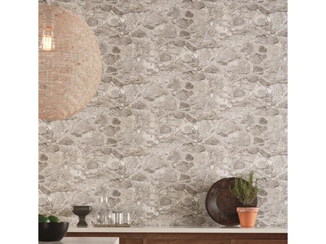 York Wallcoverings Mediterranean Grey Field Stone Wallpaper