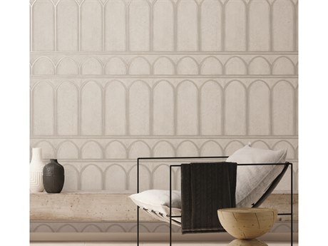 York Wallcoverings Mediterranean Grey Pearl Arches Wallpaper