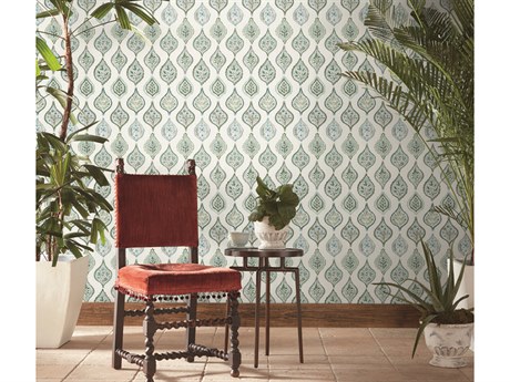 York Wallcoverings Mediterranean Pale Grey Green Marketplace Motif Wallpaper