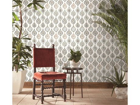 York Wallcoverings Mediterranean White Neutral Marketplace Motif Wallpaper