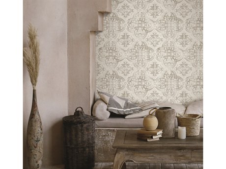 York Wallcoverings Mediterranean White Neutral Quartet Wallpaper