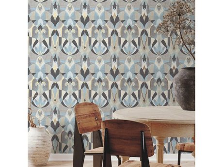 York Wallcoverings Mediterranean Neutal Blue Malta Wallpaper
