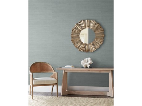 York Wallcoverings Natural Digest Blue Tasar Silk Wallpaper