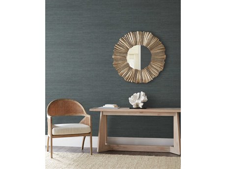 York Wallcoverings Natural Digest Blue Tasar Silk Wallpaper