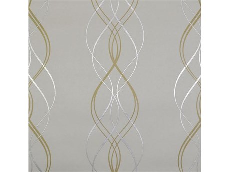 York Wallcoverings Antonina Vella Modern Metals Gold Pearl Aurora Wallpaper