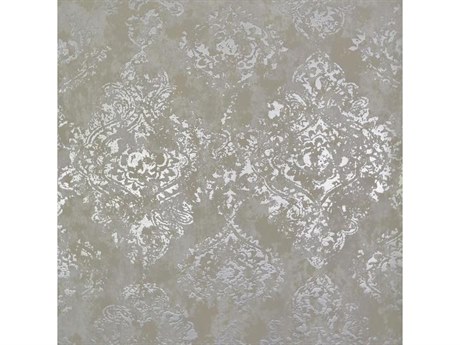 York Wallcoverings Antonina Vella Modern Metals White Silver Stargazer Wallpaper