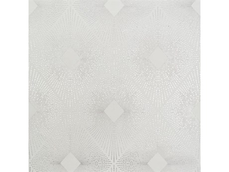 York Wallcoverings Antonina Vella Modern Metals White Silver Harlowe Wallpaper